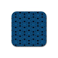 Triangle Knot Blue And Black Fabric Rubber Coaster (square)  by BangZart