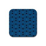 Triangle Knot Blue And Black Fabric Rubber Coaster (Square)  Front