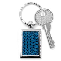 Triangle Knot Blue And Black Fabric Key Chains (rectangle) 