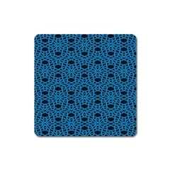 Triangle Knot Blue And Black Fabric Square Magnet