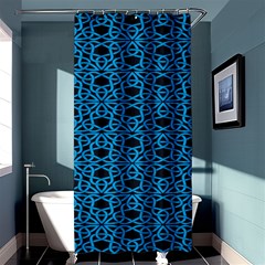 Triangle Knot Blue And Black Fabric Shower Curtain 36  X 72  (stall)  by BangZart