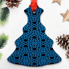 Triangle Knot Blue And Black Fabric Christmas Tree Ornament (two Sides)