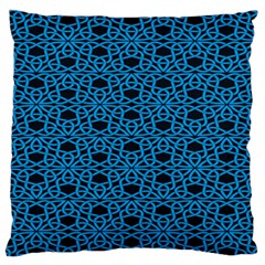 Triangle Knot Blue And Black Fabric Large Flano Cushion Case (two Sides) by BangZart