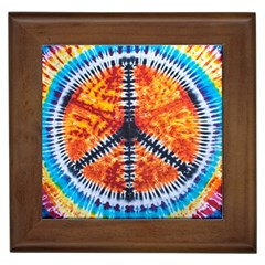 Tie Dye Peace Sign Framed Tiles by BangZart