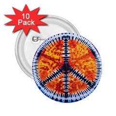 Tie Dye Peace Sign 2 25  Buttons (10 Pack)  by BangZart