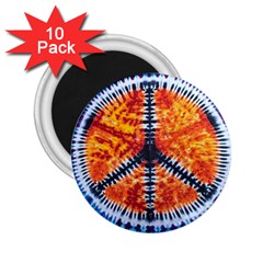 Tie Dye Peace Sign 2 25  Magnets (10 Pack)  by BangZart