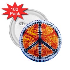 Tie Dye Peace Sign 2 25  Buttons (100 Pack) 