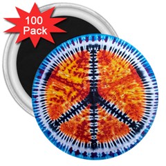 Tie Dye Peace Sign 3  Magnets (100 Pack)