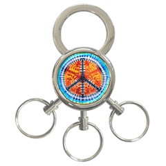 Tie Dye Peace Sign 3-ring Key Chains by BangZart