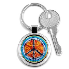 Tie Dye Peace Sign Key Chains (round)  by BangZart