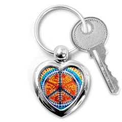 Tie Dye Peace Sign Key Chains (heart)  by BangZart