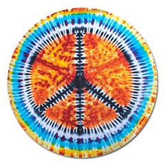 Tie Dye Peace Sign Magnet 5  (round) by BangZart