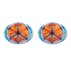 Tie Dye Peace Sign Cufflinks (oval)