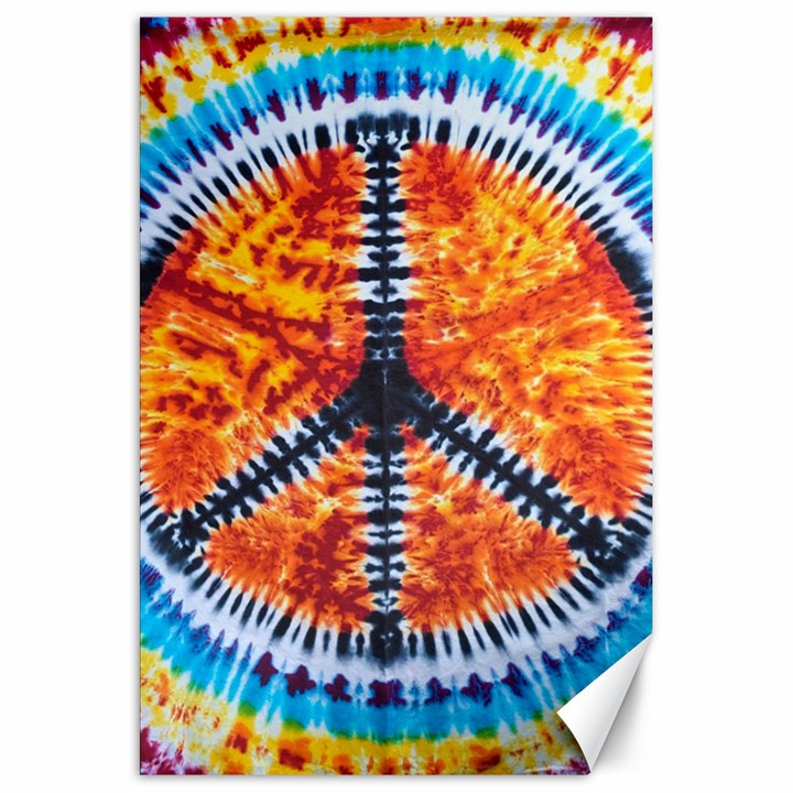 Tie Dye Peace Sign Canvas 20  x 30  