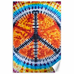 Tie Dye Peace Sign Canvas 24  X 36  by BangZart