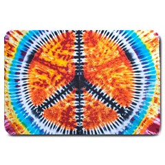 Tie Dye Peace Sign Large Doormat  by BangZart