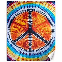 Tie Dye Peace Sign Canvas 11  X 14   by BangZart