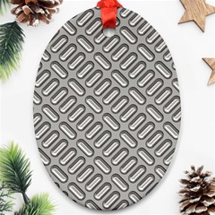 Grey Diamond Metal Texture Ornament (oval) by BangZart