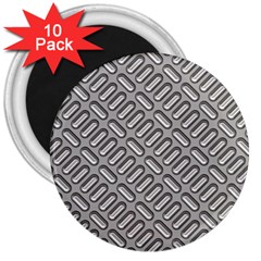 Grey Diamond Metal Texture 3  Magnets (10 Pack) 