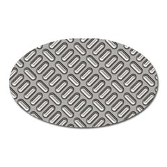 Grey Diamond Metal Texture Oval Magnet