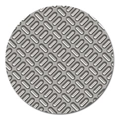 Grey Diamond Metal Texture Magnet 5  (round)