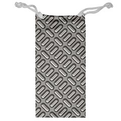 Grey Diamond Metal Texture Jewelry Bag