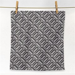 Grey Diamond Metal Texture Face Towel