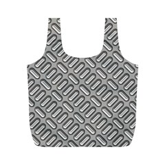 Grey Diamond Metal Texture Full Print Recycle Bags (m) 