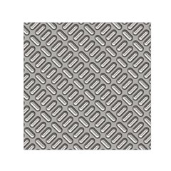 Grey Diamond Metal Texture Small Satin Scarf (square)