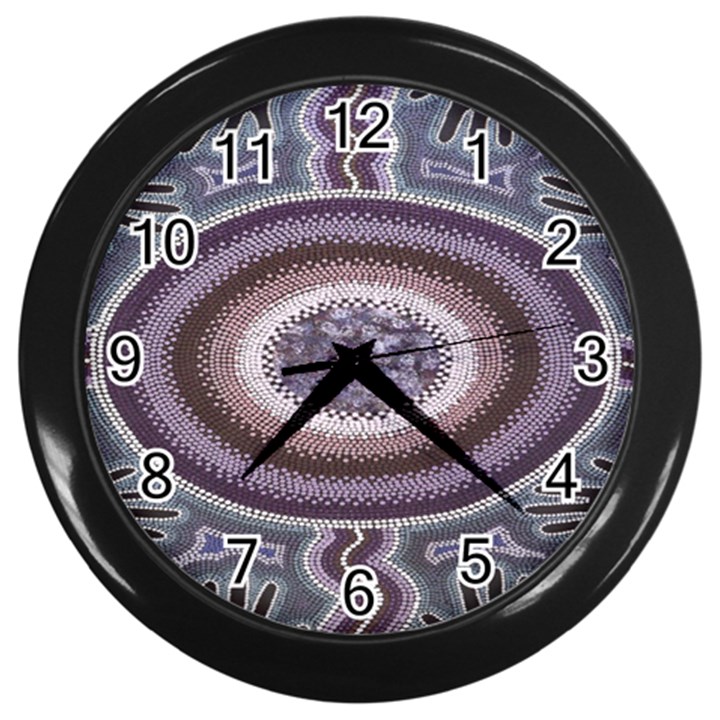 Spirit Of The Child Australian Aboriginal Art Wall Clocks (Black)