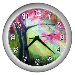 Forests Stunning Glimmer Paintings Sunlight Blooms Plants Love Seasons Traditional Art Flowers Sunsh Wall Clocks (silver)  by BangZart