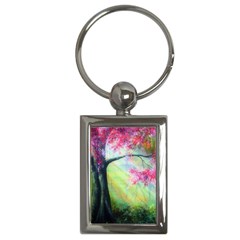 Forests Stunning Glimmer Paintings Sunlight Blooms Plants Love Seasons Traditional Art Flowers Sunsh Key Chains (rectangle)  by BangZart