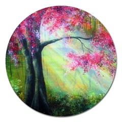 Forests Stunning Glimmer Paintings Sunlight Blooms Plants Love Seasons Traditional Art Flowers Sunsh Magnet 5  (round) by BangZart