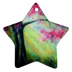 Forests Stunning Glimmer Paintings Sunlight Blooms Plants Love Seasons Traditional Art Flowers Sunsh Star Ornament (two Sides) by BangZart