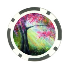 Forests Stunning Glimmer Paintings Sunlight Blooms Plants Love Seasons Traditional Art Flowers Sunsh Poker Chip Card Guard by BangZart