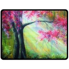 Forests Stunning Glimmer Paintings Sunlight Blooms Plants Love Seasons Traditional Art Flowers Sunsh Fleece Blanket (large)  by BangZart