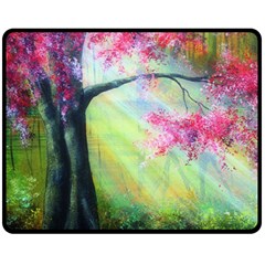 Forests Stunning Glimmer Paintings Sunlight Blooms Plants Love Seasons Traditional Art Flowers Sunsh Fleece Blanket (medium)  by BangZart