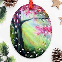 Forests Stunning Glimmer Paintings Sunlight Blooms Plants Love Seasons Traditional Art Flowers Sunsh Ornament (oval Filigree) by BangZart