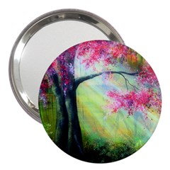 Forests Stunning Glimmer Paintings Sunlight Blooms Plants Love Seasons Traditional Art Flowers Sunsh 3  Handbag Mirrors by BangZart