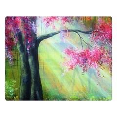 Forests Stunning Glimmer Paintings Sunlight Blooms Plants Love Seasons Traditional Art Flowers Sunsh Double Sided Flano Blanket (large)  by BangZart