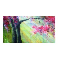 Forests Stunning Glimmer Paintings Sunlight Blooms Plants Love Seasons Traditional Art Flowers Sunsh Satin Shawl by BangZart