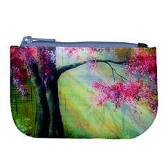 Forests Stunning Glimmer Paintings Sunlight Blooms Plants Love Seasons Traditional Art Flowers Sunsh Large Coin Purse