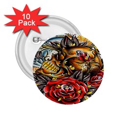 Flower Art Traditional 2 25  Buttons (10 Pack) 