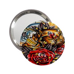 Flower Art Traditional 2 25  Handbag Mirrors