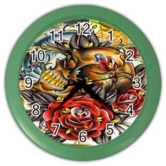 Flower Art Traditional Color Wall Clocks