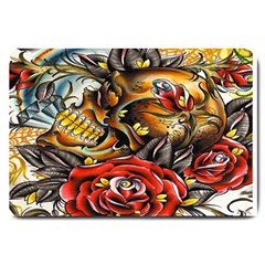 Flower Art Traditional Large Doormat 