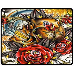 Flower Art Traditional Fleece Blanket (medium) 