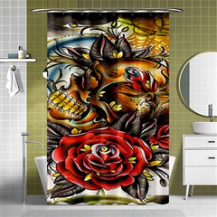 Flower Art Traditional Shower Curtain 48  X 72  (small) 