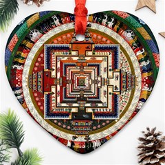 Colorful Mandala Ornament (heart) by BangZart