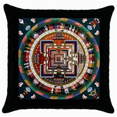 Colorful Mandala Throw Pillow Case (black) by BangZart